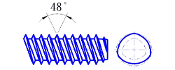 Twin lead 48° tri-lobe thread