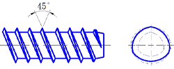 single lead 45° tri-lobe thread